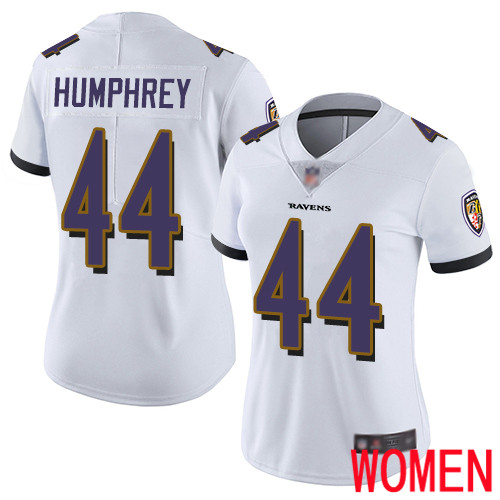 Baltimore Ravens Limited White Women Marlon Humphrey Road Jersey NFL Football #44 Vapor Untouchable->women nfl jersey->Women Jersey